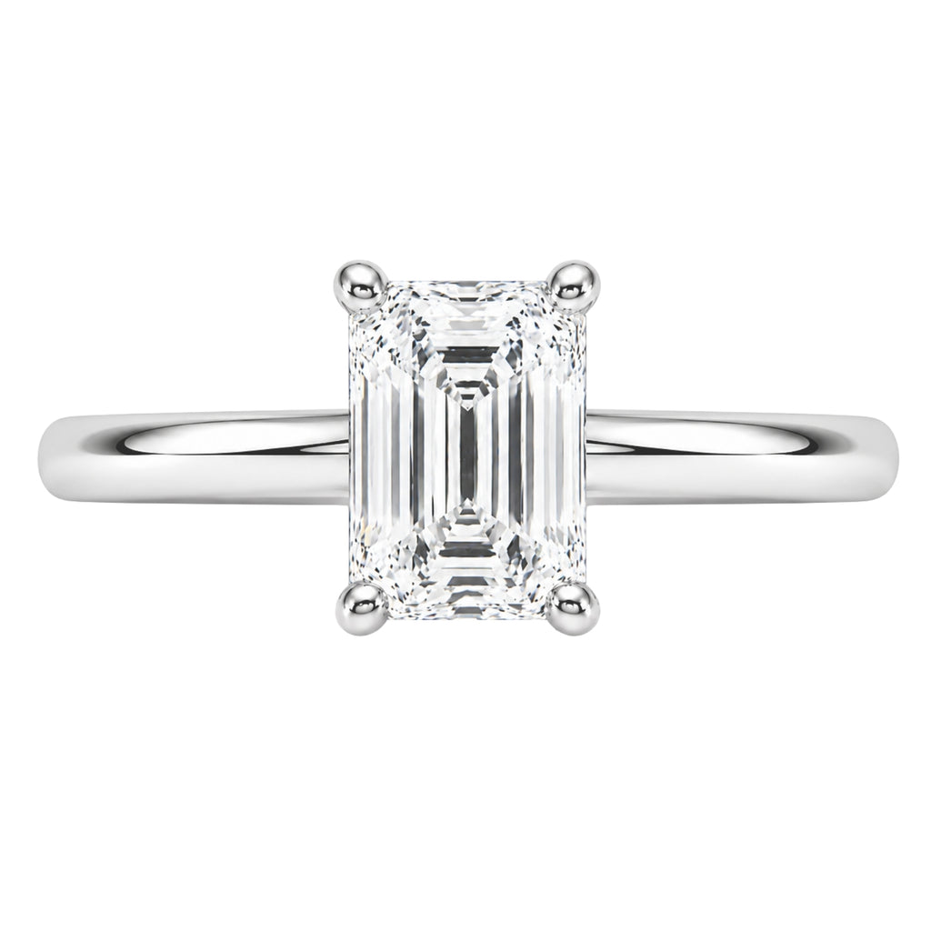 Venturant 1.00-6.00 Carat T.W. IGI certified Emerald-cut Lab Grown Diamond (D/VS+) 14K Gold Solitaire Ring