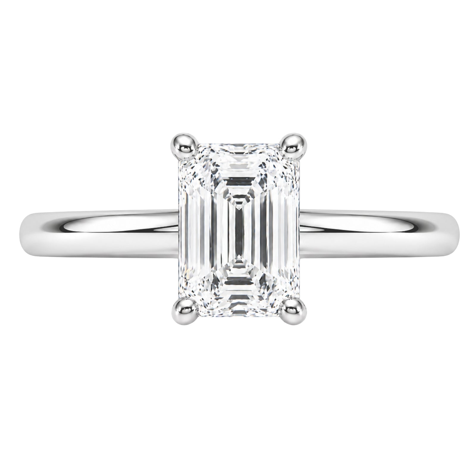 Venturant 1.00-6.00 Carat T.W. IGI certified Emerald-cut Lab Grown Diamond (D/VS+) 14K Gold Solitaire Ring