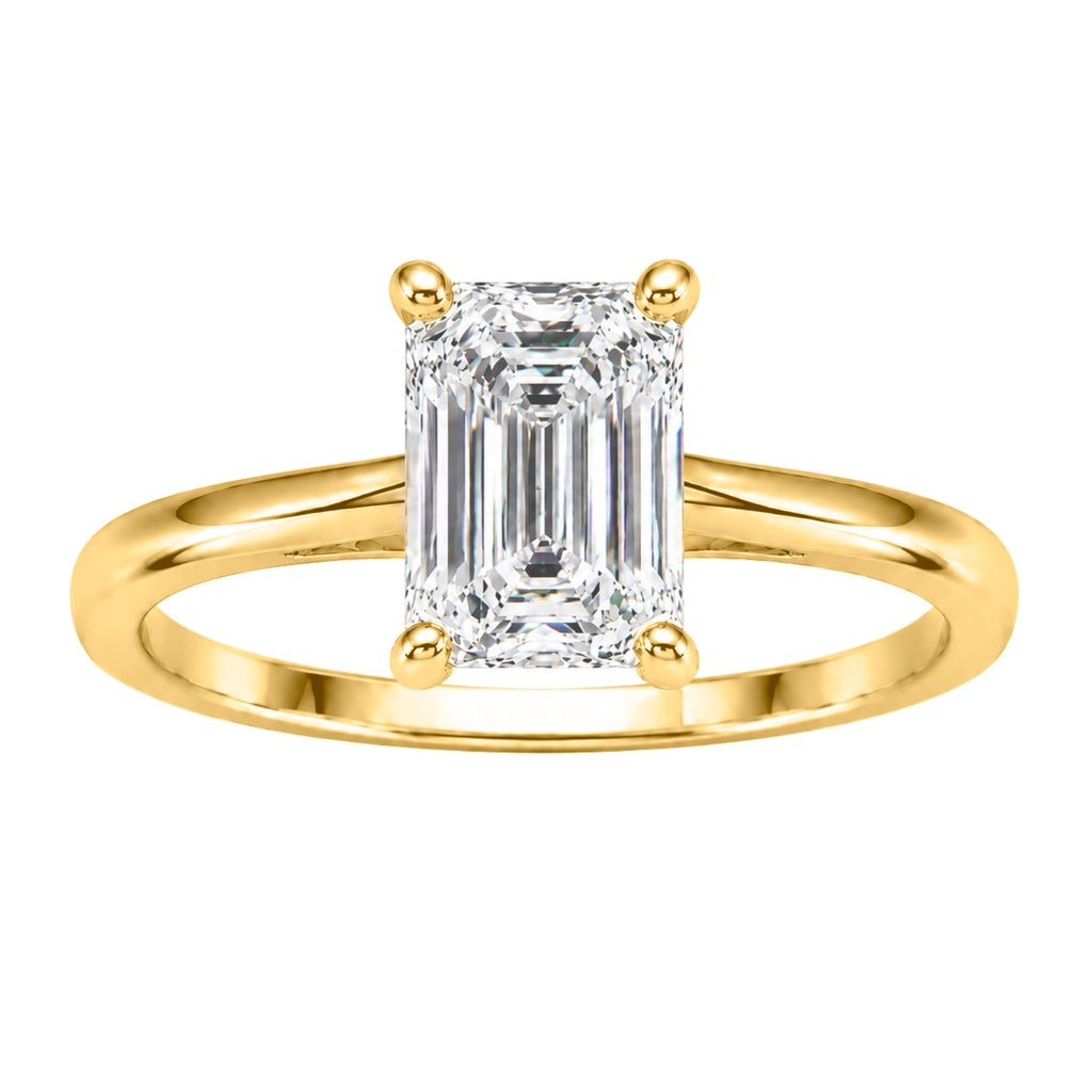 Venturant 1.00-6.00 Carat T.W. IGI certified Emerald-cut Lab Grown Diamond (D/VS+) 14K Gold Solitaire Ring