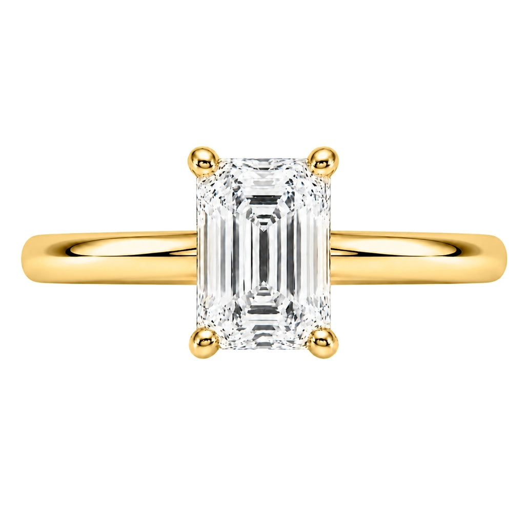 Venturant 1.00-6.00 Carat T.W. IGI certified Emerald-cut Lab Grown Diamond (D/VS+) 14K Gold Solitaire Ring