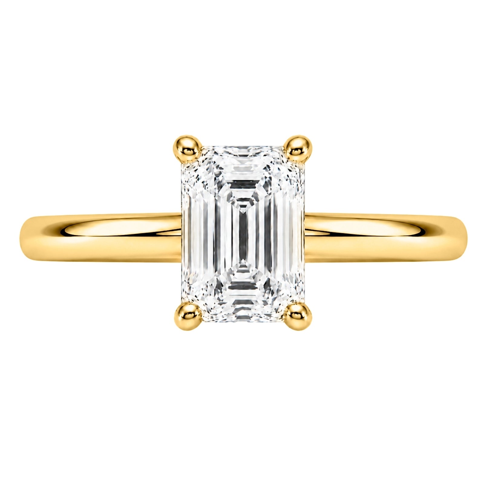 Venturant 1.00-6.00 Carat T.W. IGI certified Emerald-cut Lab Grown Diamond (D/VS+) 14K Gold Solitaire Ring