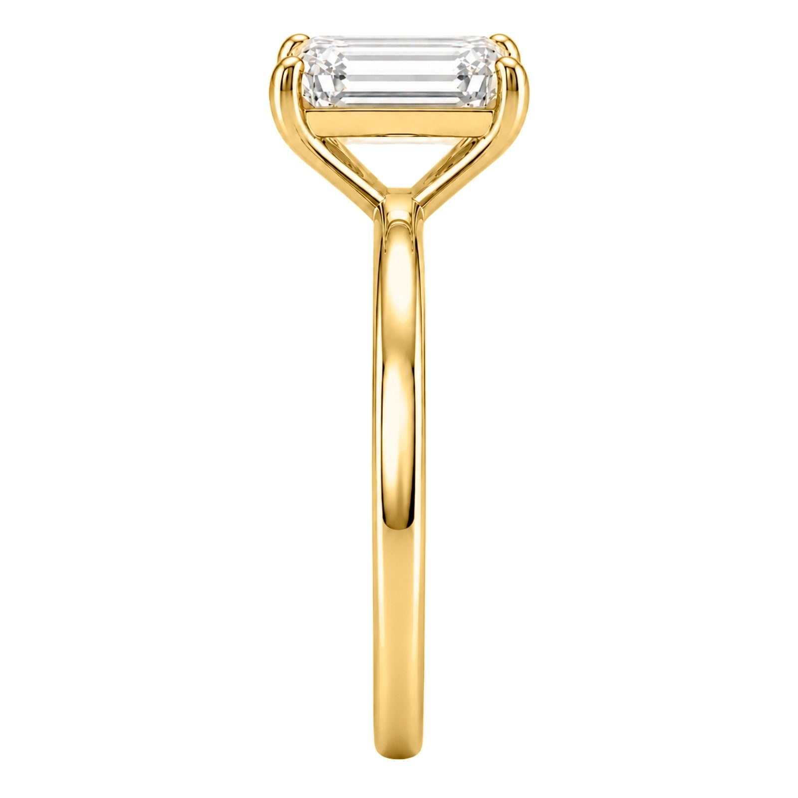 Venturant 1.00-6.00 Carat T.W. IGI certified Emerald-cut Lab Grown Diamond (D/VS+) 14K Gold Solitaire Ring