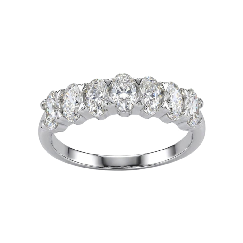 Venturant 2.00 -3.00 Carat T.W. Oval-cut Lab Grown Diamond (F/VS+) 14K Gold 7 Stone Band Ring