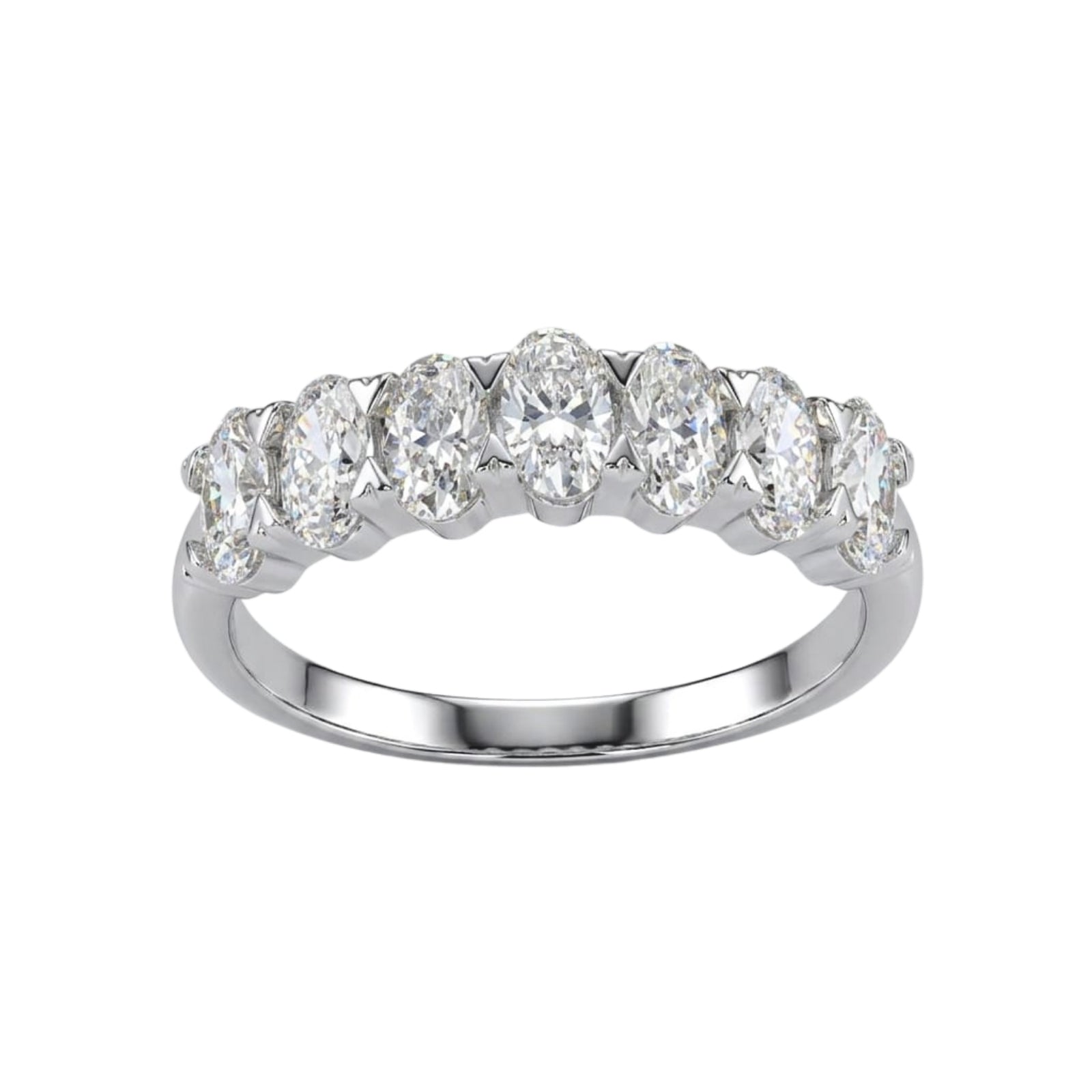 Venturant 2.00 -3.00 Carat T.W. Oval-cut Lab Grown Diamond (F/VS+) 14K Gold 7 Stone Band Ring