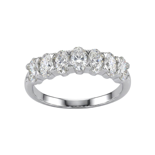 Venturant 2.00 -3.00 Carat T.W. Oval-cut Lab Grown Diamond (F/VS+) 14K Gold 7 Stone Band Ring