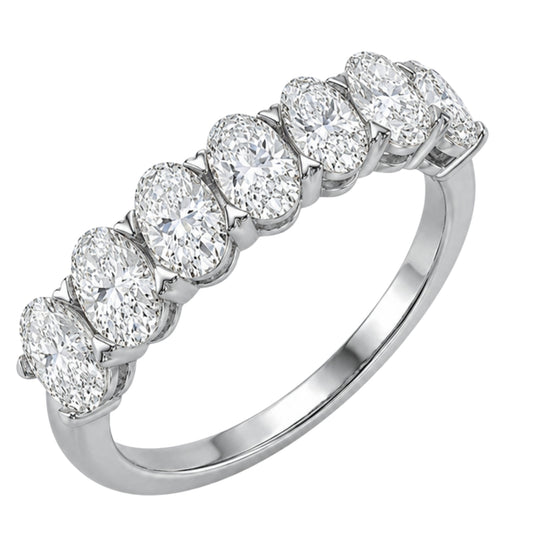 Venturant 2.00 -3.00 Carat T.W. Oval-cut Lab Grown Diamond (F/VS+) 14K Gold 7 Stone Band Ring
