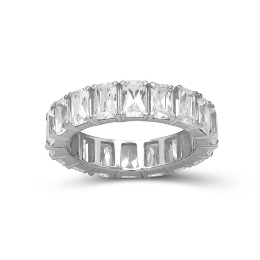 Venturant 5.00 - 7.00 Carat T.W. Emerald-cut Lab Grown Diamond (F/VS+) 14K Gold Eternity Band Ring