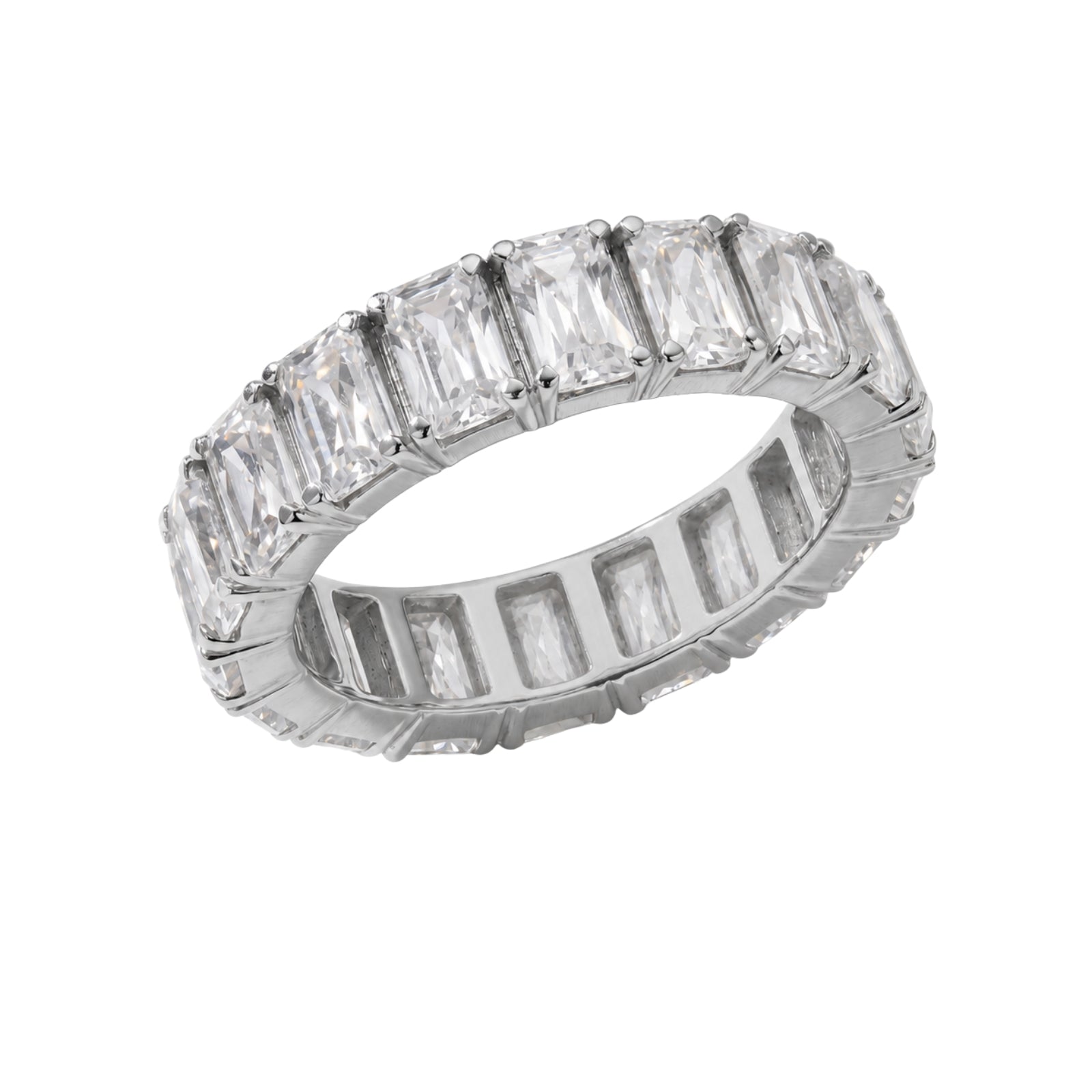 Venturant 5.00 - 7.00 Carat T.W. Emerald-cut Lab Grown Diamond (F/VS+) 14K Gold Eternity Band Ring