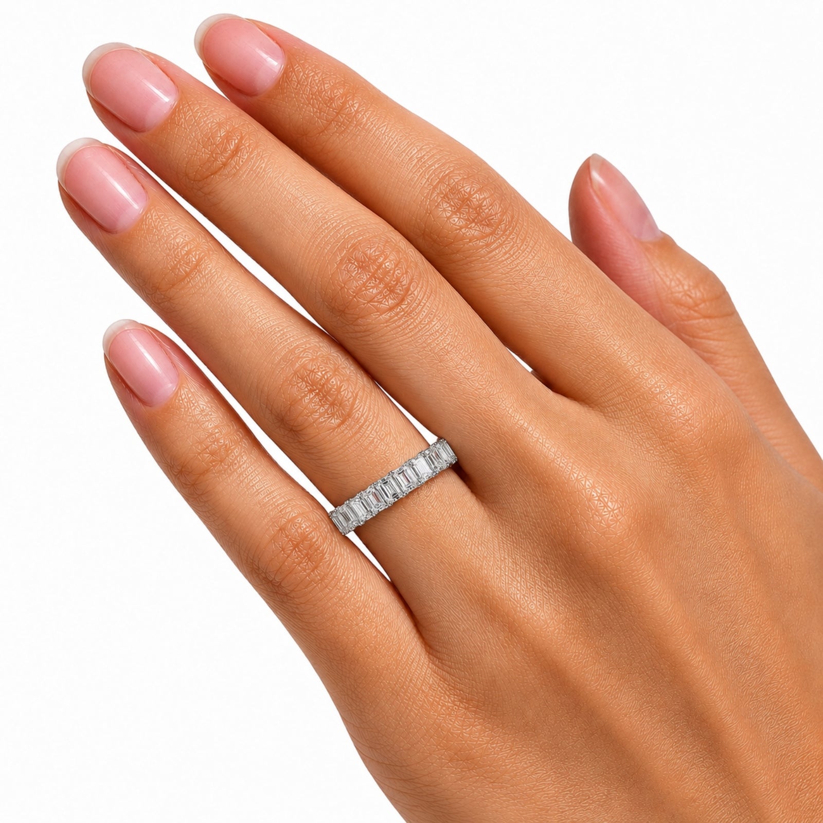 Venturant 5.00 - 7.00 Carat T.W. Emerald-cut Lab Grown Diamond (F/VS+) 14K Gold Eternity Band Ring