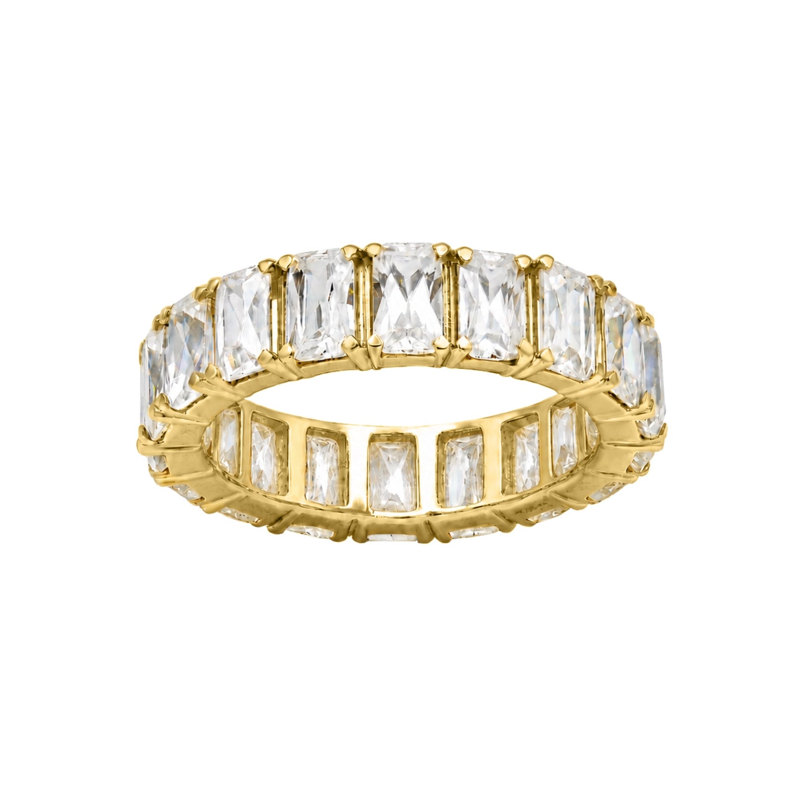 Venturant 5.00 - 7.00 Carat T.W. Emerald-cut Lab Grown Diamond (F/VS+) 14K Gold Eternity Band Ring