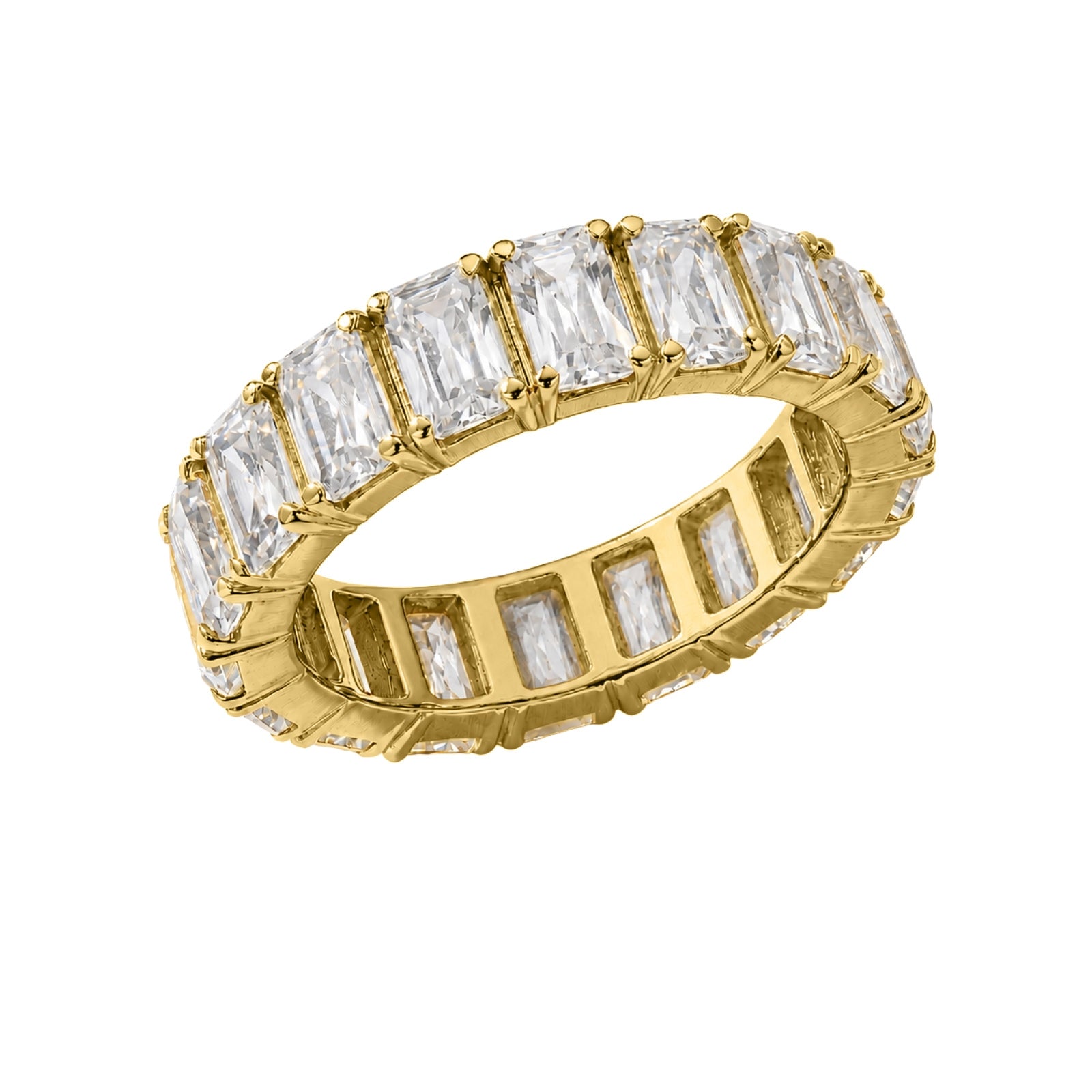 Venturant 5.00 - 7.00 Carat T.W. Emerald-cut Lab Grown Diamond (F/VS+) 14K Gold Eternity Band Ring