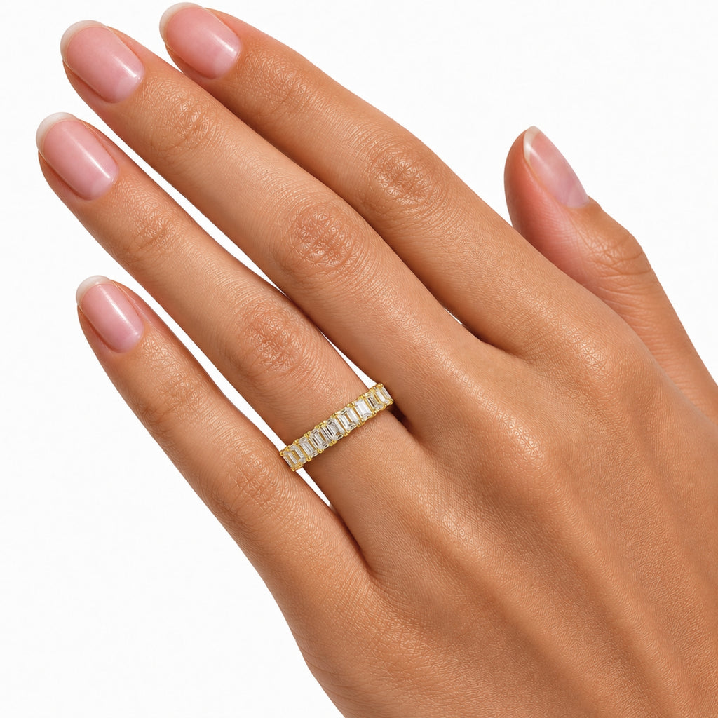 Venturant 5.00 - 7.00 Carat T.W. Emerald-cut Lab Grown Diamond (F/VS+) 14K Gold Eternity Band Ring