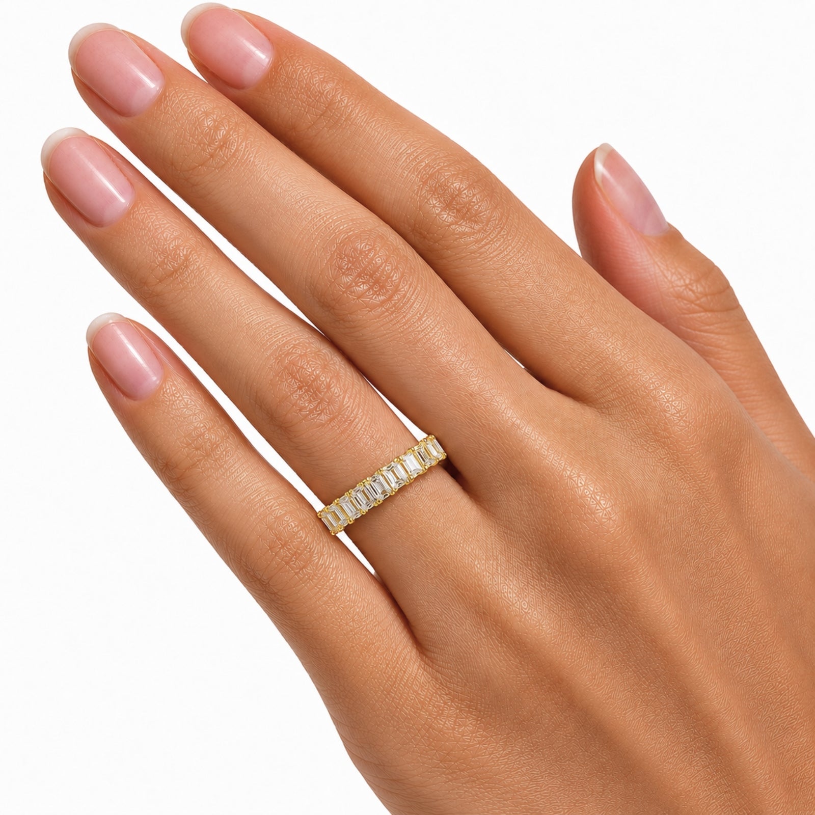 Venturant 5.00 - 7.00 Carat T.W. Emerald-cut Lab Grown Diamond (F/VS+) 14K Gold Eternity Band Ring