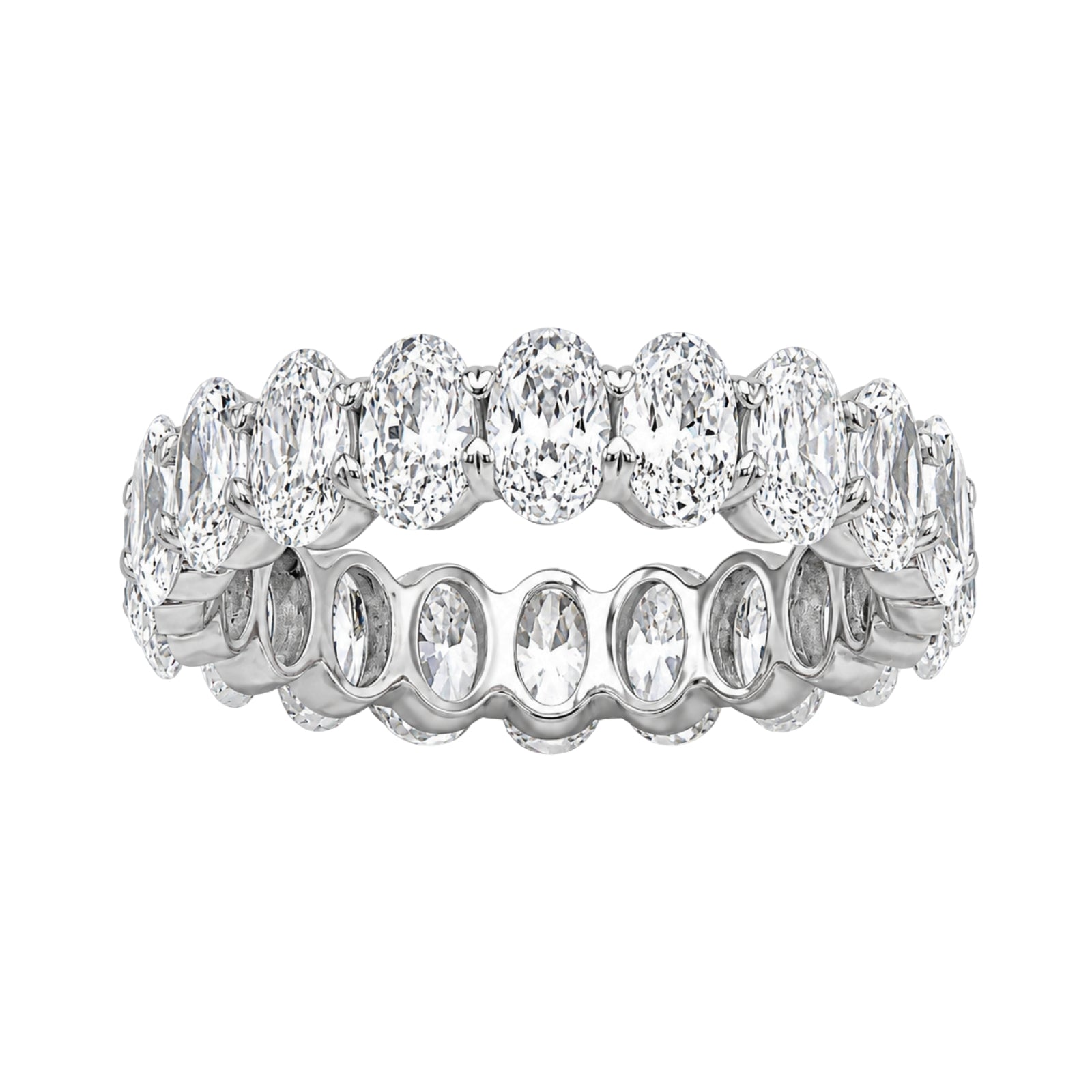 Venturant 5.00 - 7.00 Carat T.W. Oval-cut Lab Grown Diamond (F/VS+) 14K Gold Eternity Band Ring