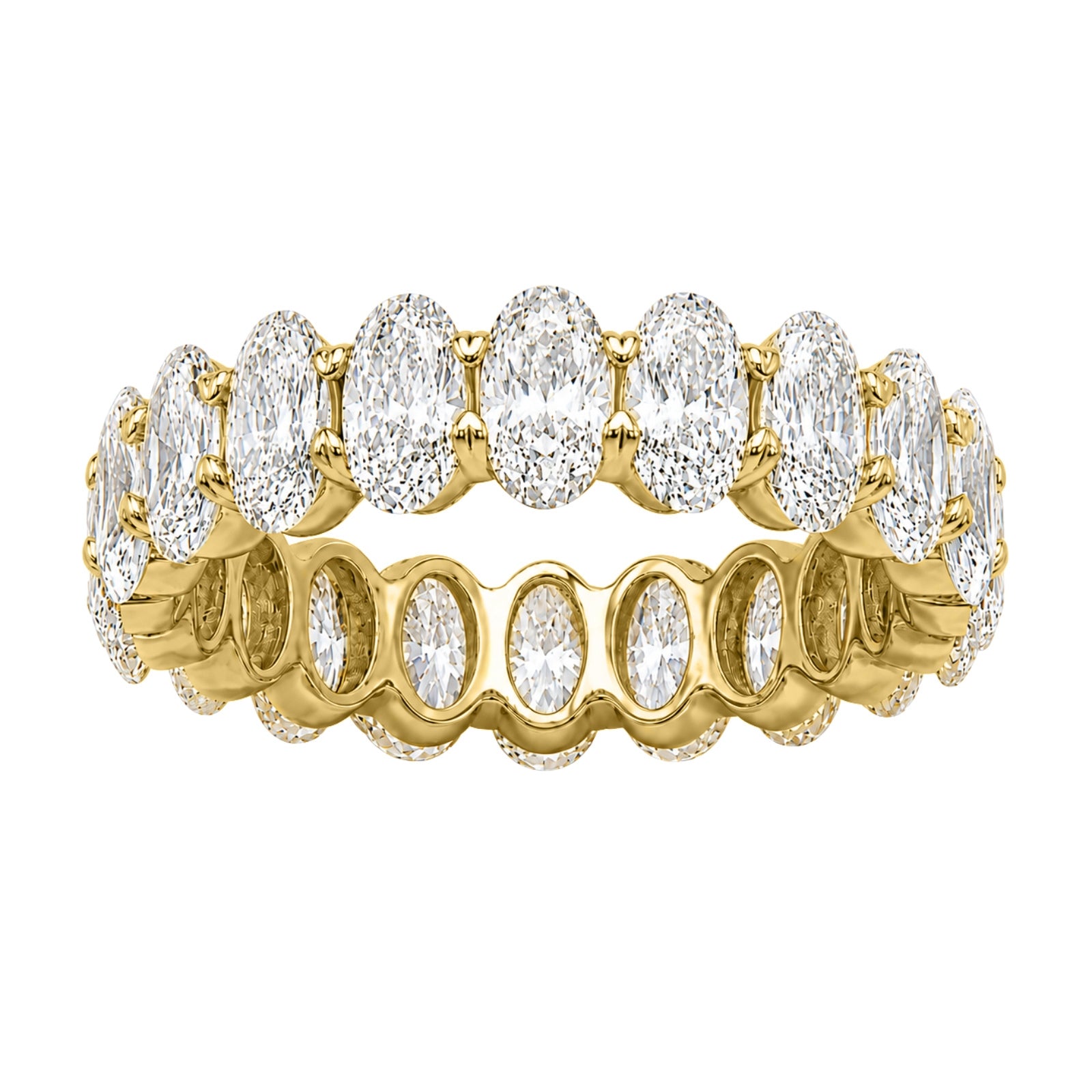 Venturant 5.00 - 7.00 Carat T.W. Oval-cut Lab Grown Diamond (F/VS+) 14K Gold Eternity Band Ring