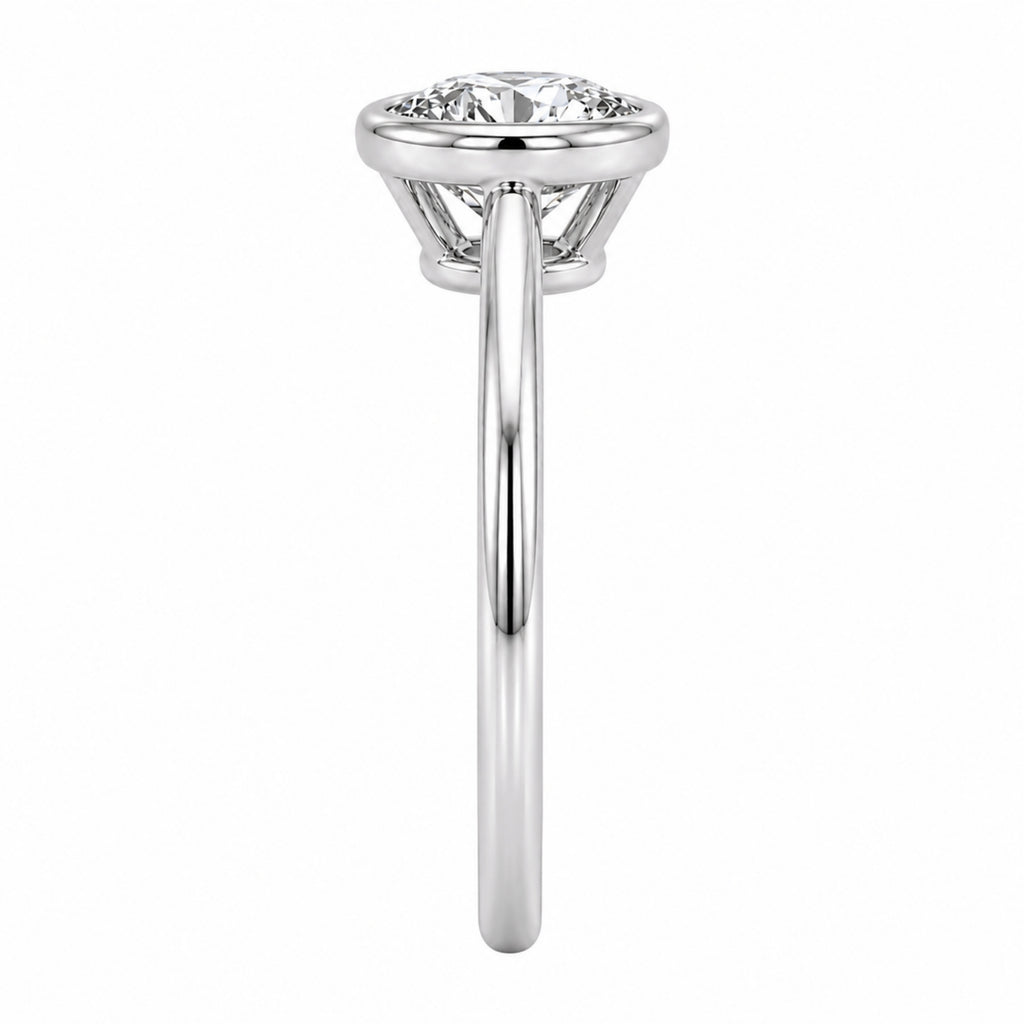 Venturant 1.00-6.00 Carat T.W. IGI certified Round-cut Lab Grown Diamond (D/VS+) 14K Gold Bezel Set Ring