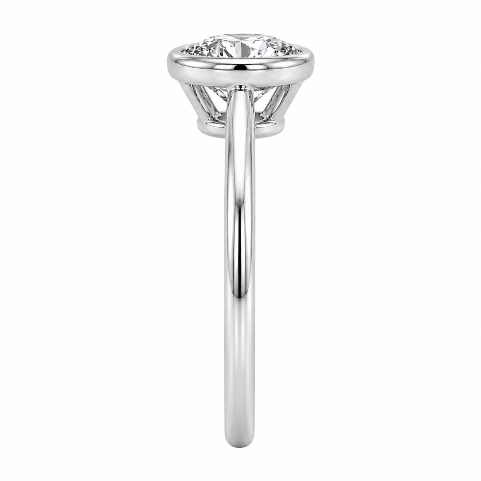 Venturant 1.00-6.00 Carat T.W. IGI certified Round-cut Lab Grown Diamond (D/VS+) 14K Gold Bezel Set Ring