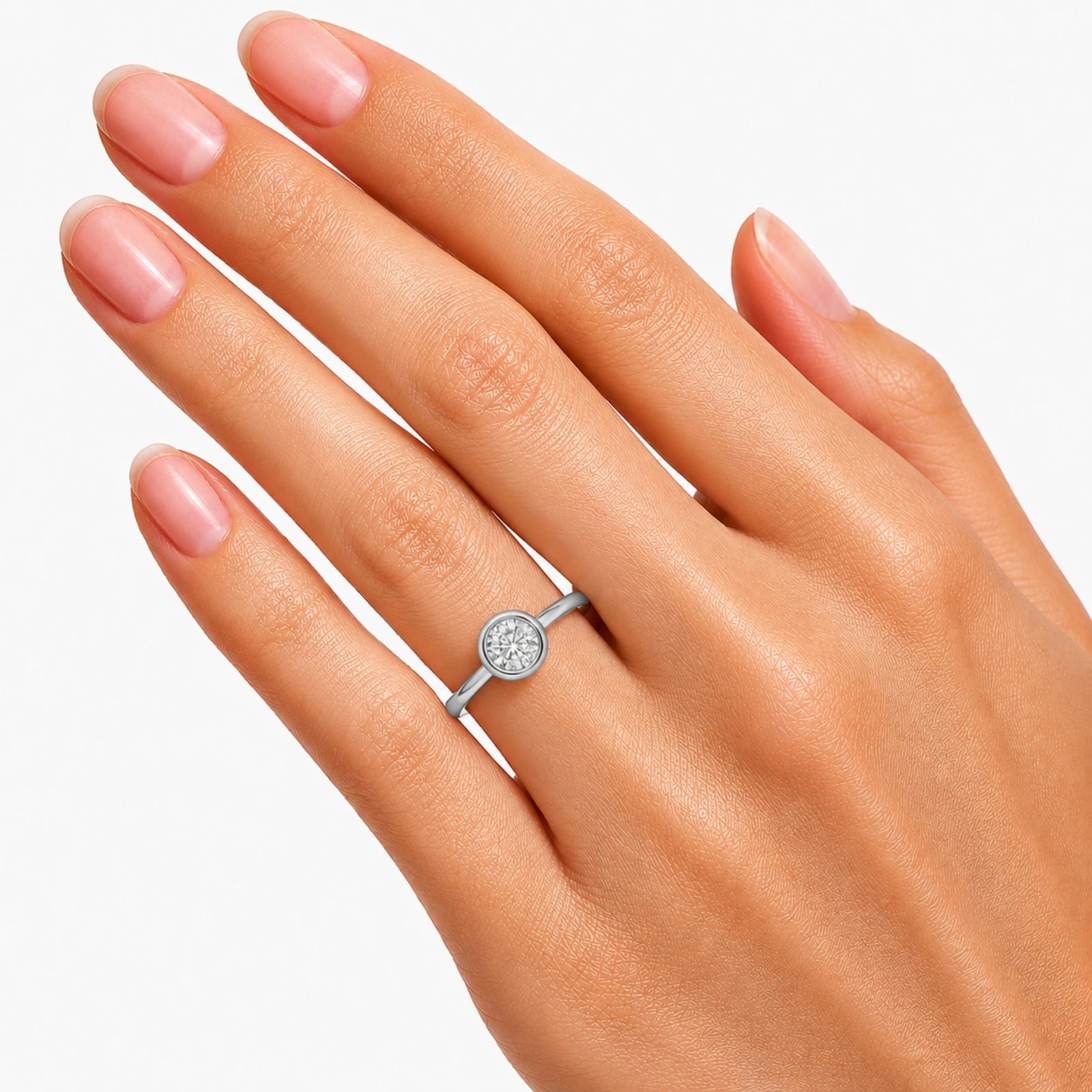 Venturant 1.00-6.00 Carat T.W. IGI certified Round-cut Lab Grown Diamond (D/VS+) 14K Gold Bezel Set Ring