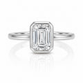 Venturant 1.00-6.00 Carat T.W. IGI certified Emerald-cut Lab Grown Diamond (D/VS+) 14K Gold Bezel Set Ring