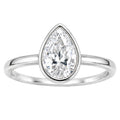 Venturant 1.00-6.00 Carat T.W. IGI certified Pear-cut Lab Grown Diamond (D/VS+) 14K Gold Bezel Set Ring