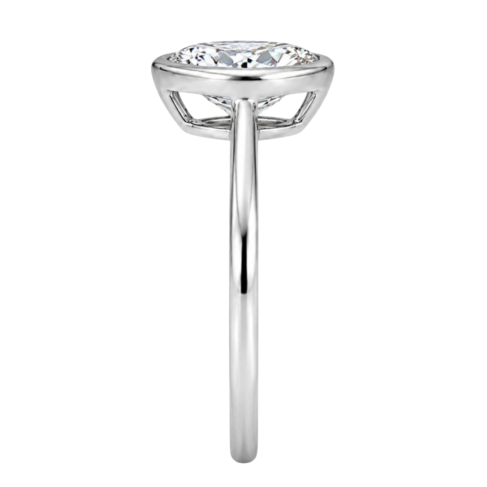 Venturant 1.00-6.00 Carat T.W. IGI certified Pear-cut Lab Grown Diamond (D/VS+) 14K Gold Bezel Set Ring