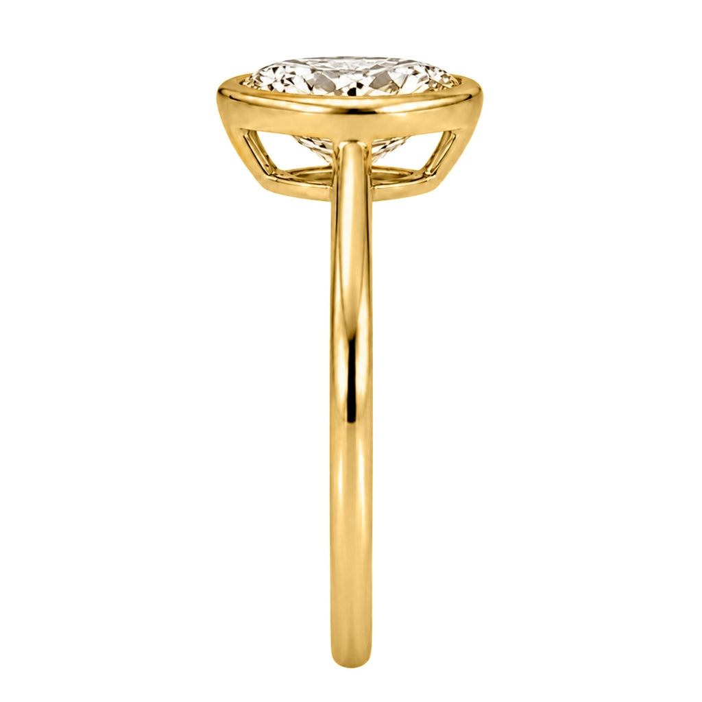 Venturant 1.00-6.00 Carat T.W. IGI certified Pear-cut Lab Grown Diamond (D/VS+) 14K Gold Bezel Set Ring