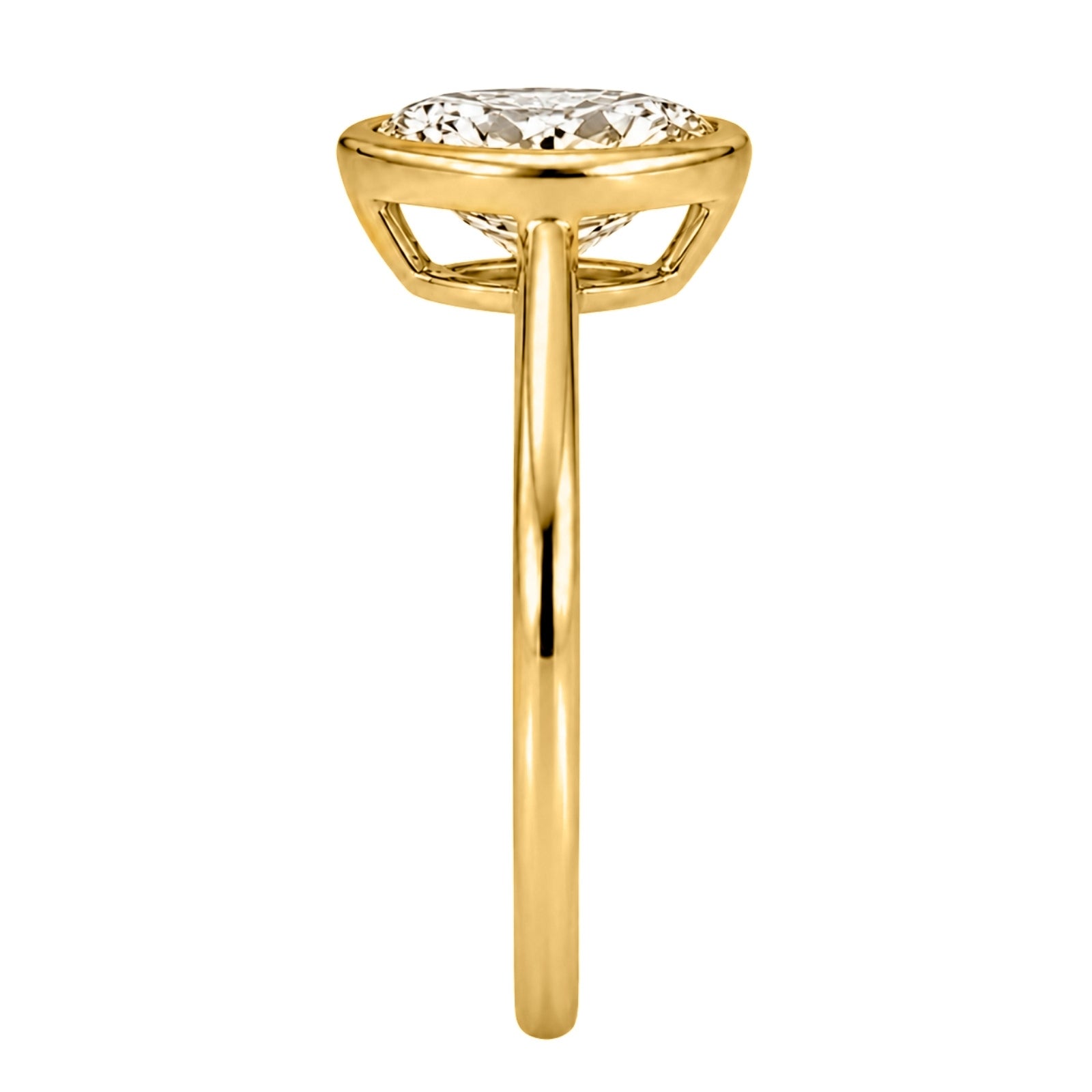 Venturant 1.00-6.00 Carat T.W. IGI certified Pear-cut Lab Grown Diamond (D/VS+) 14K Gold Bezel Set Ring