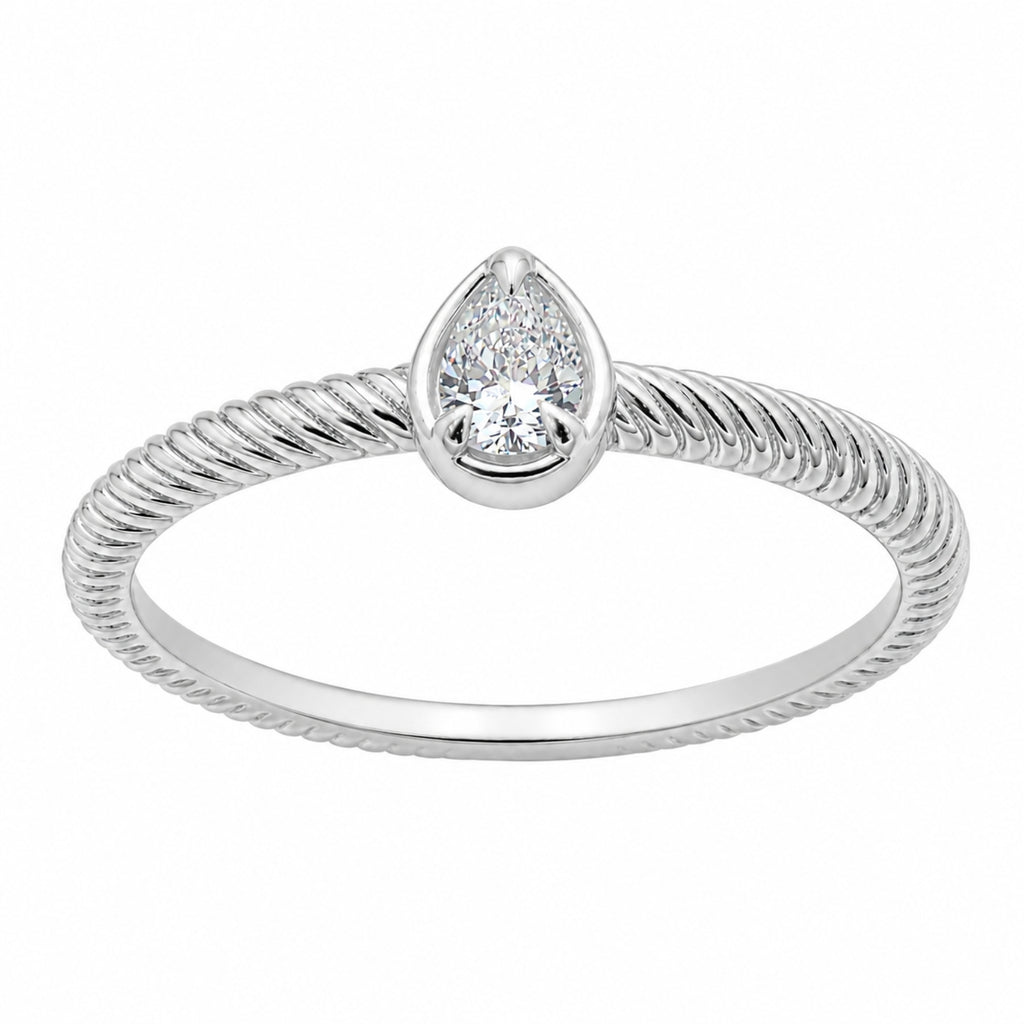 Venturant 1/5 Carat T.W. Pear-cut Lab Grown Diamond (F/VS+) 14K Gold Ring