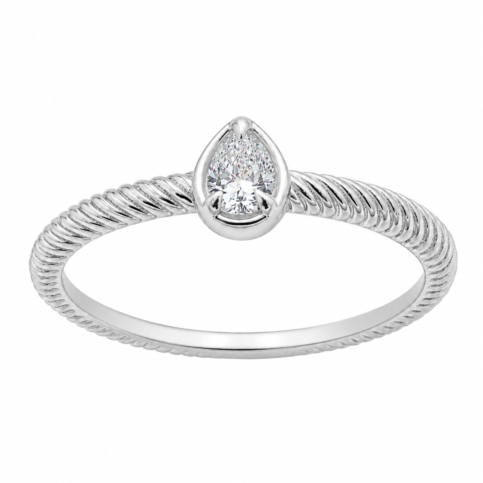 Venturant 1/5 Carat T.W. Pear-cut Lab Grown Diamond (F/VS+) 14K Gold Ring