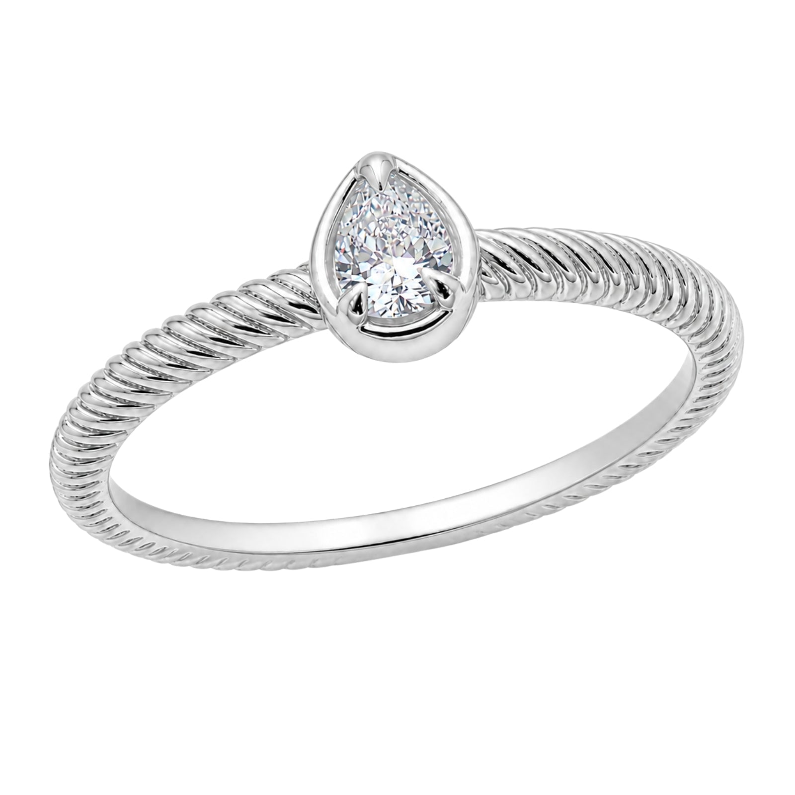 Venturant 1/5 Carat T.W. Pear-cut Lab Grown Diamond (F/VS+) 14K Gold Ring