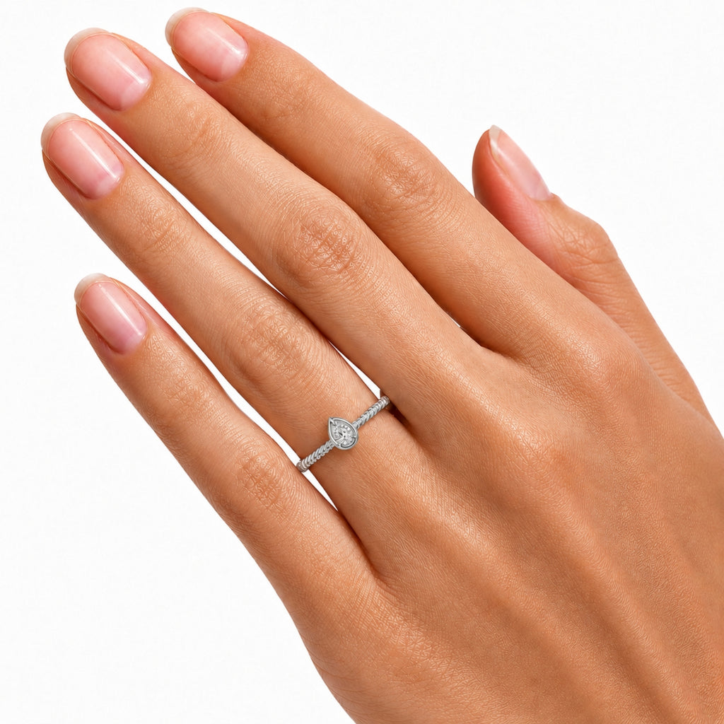 Venturant 1/5 Carat T.W. Pear-cut Lab Grown Diamond (F/VS+) 14K Gold Ring