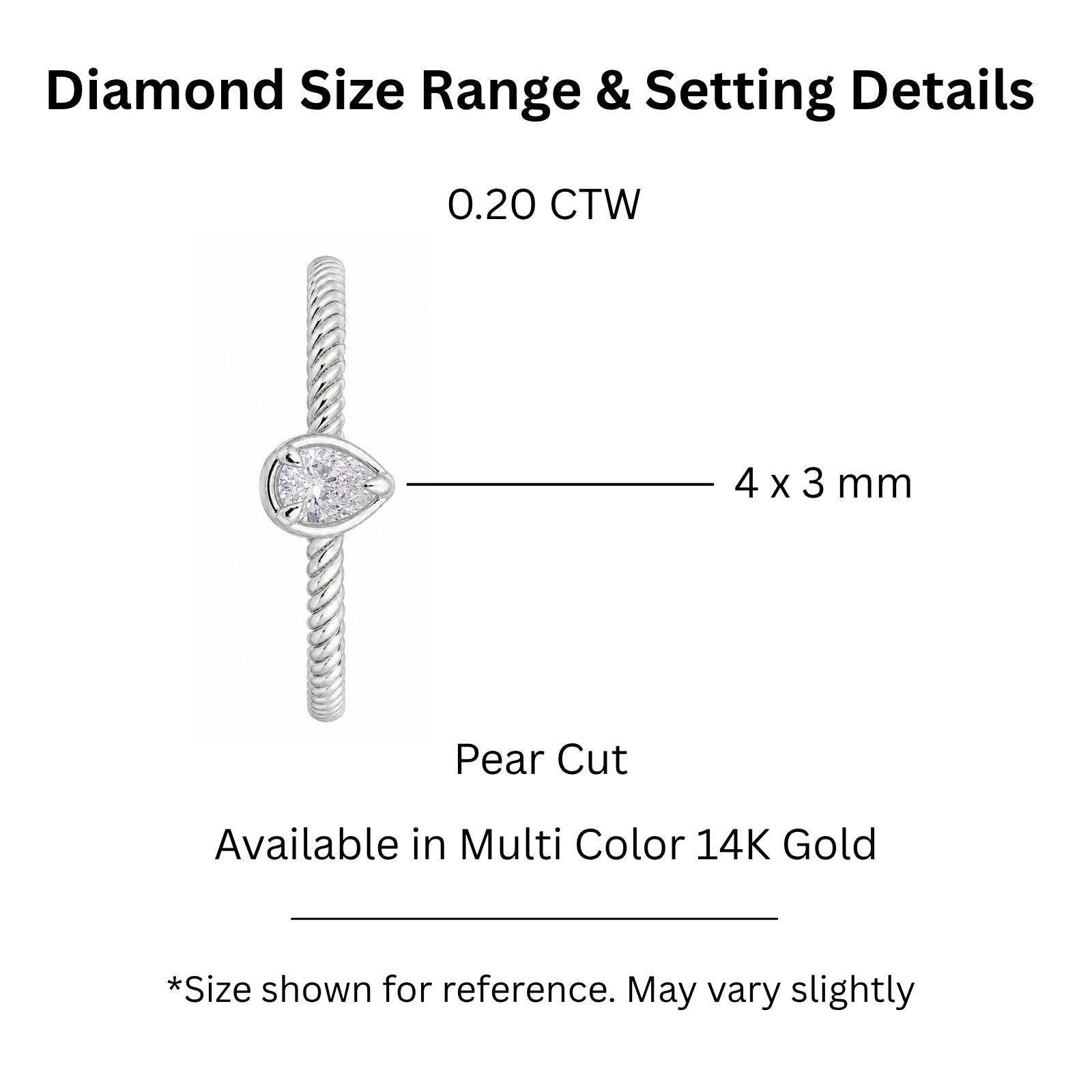 Venturant 1/5 Carat T.W. Pear-cut Lab Grown Diamond (F/VS+) 14K Gold Ring