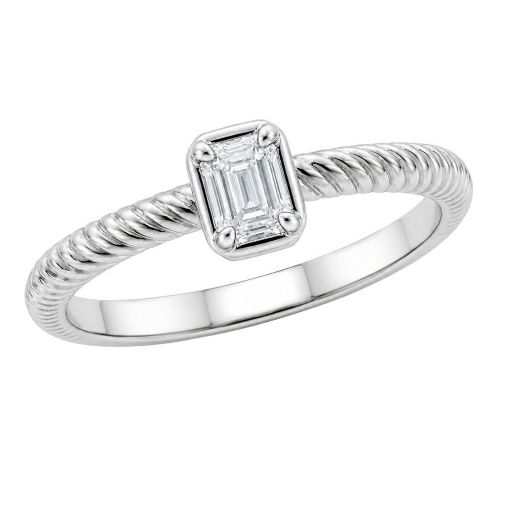 Venturant 1/5 Carat T.W. Emerald-cut Lab Grown Diamond (F/VS+) 14K Gold Ring