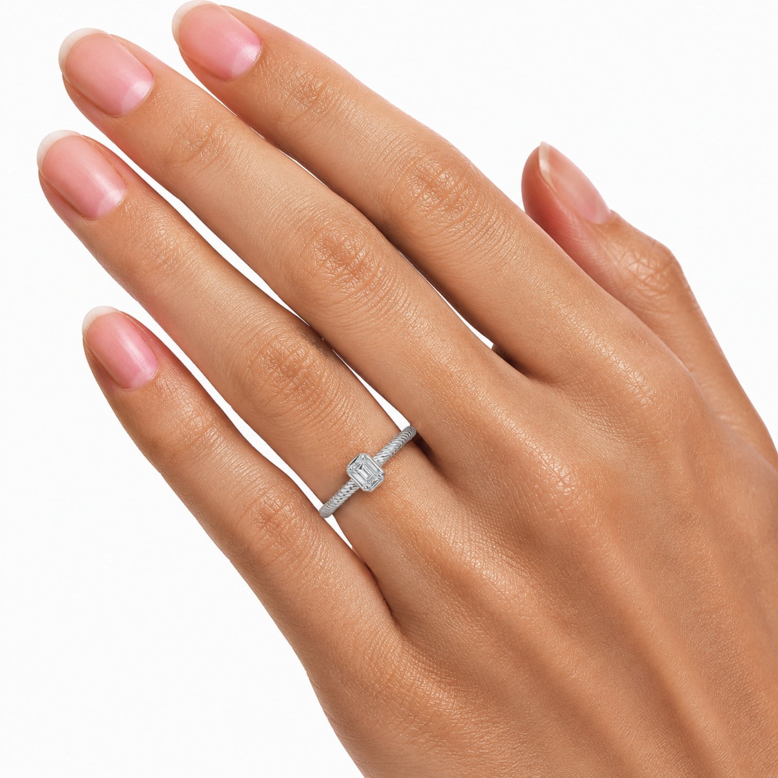 Venturant 1/5 Carat T.W. Emerald-cut Lab Grown Diamond (F/VS+) 14K Gold Ring