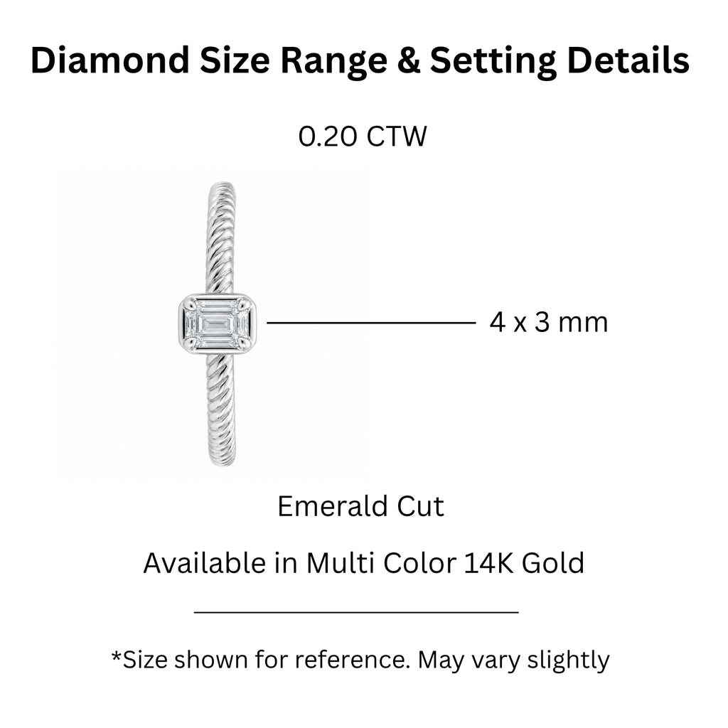 Venturant 1/5 Carat T.W. Emerald-cut Lab Grown Diamond (F/VS+) 14K Gold Ring