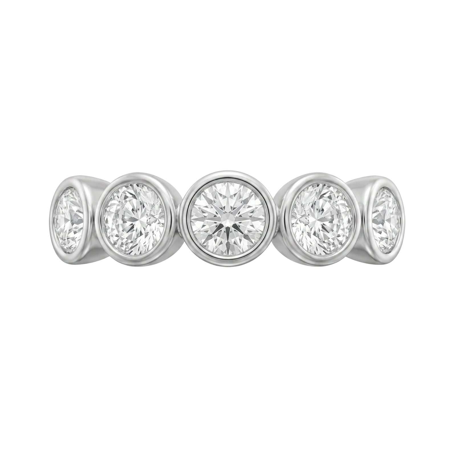 Venturant 3.00 Carat T.W. Round-cut Lab Grown Diamond (F/VS+) 14K Gold Bezel Set 5 Stone Band Ring