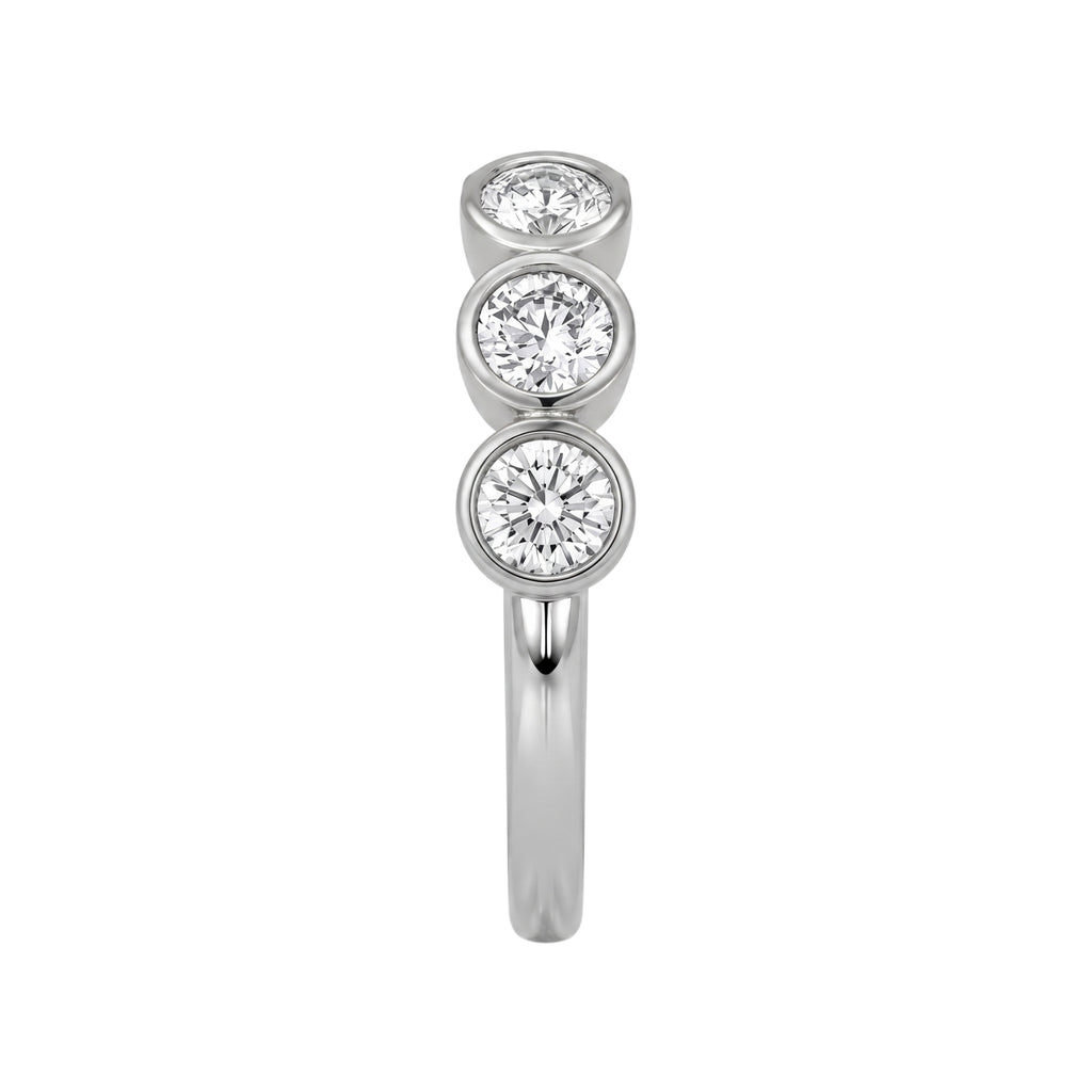 Venturant 3.00 Carat T.W. Round-cut Lab Grown Diamond (F/VS+) 14K Gold Bezel Set 5 Stone Band Ring