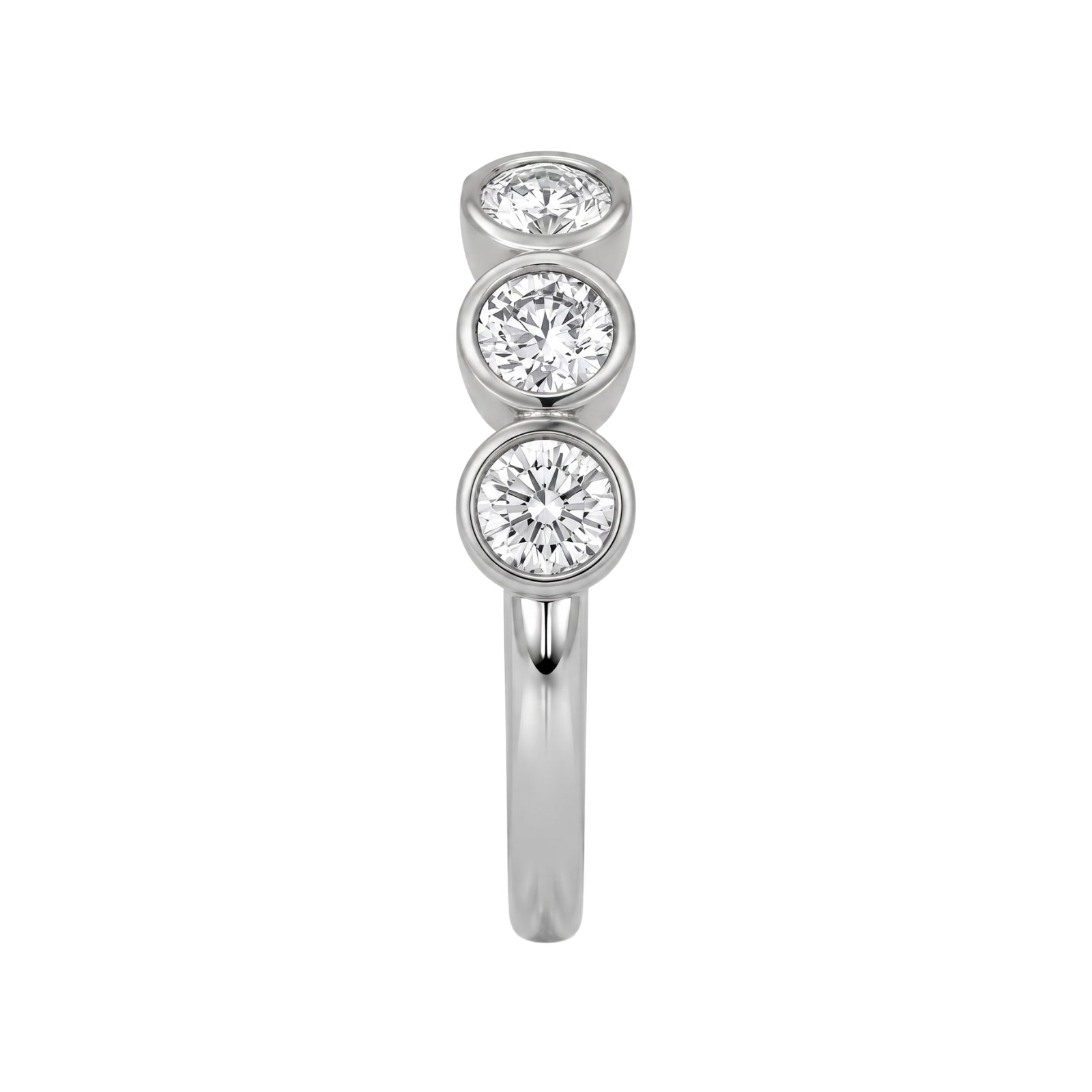 Venturant 3.00 Carat T.W. Round-cut Lab Grown Diamond (F/VS+) 14K Gold Bezel Set 5 Stone Band Ring