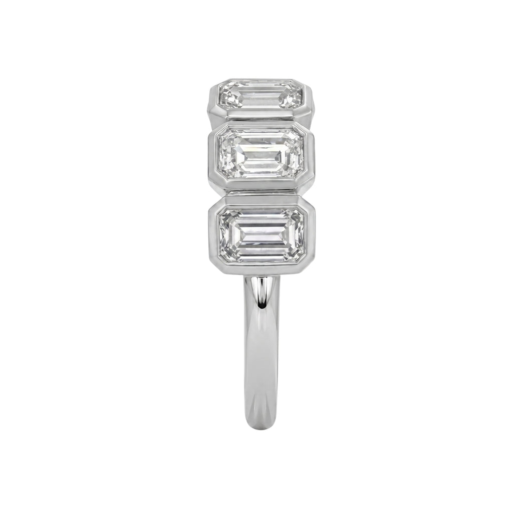 Venturant 3.00 Carat T.W. Emerald-cut Lab Grown Diamond (F/VS+) 14K Gold Bezel Set 5 Stone Band Ring