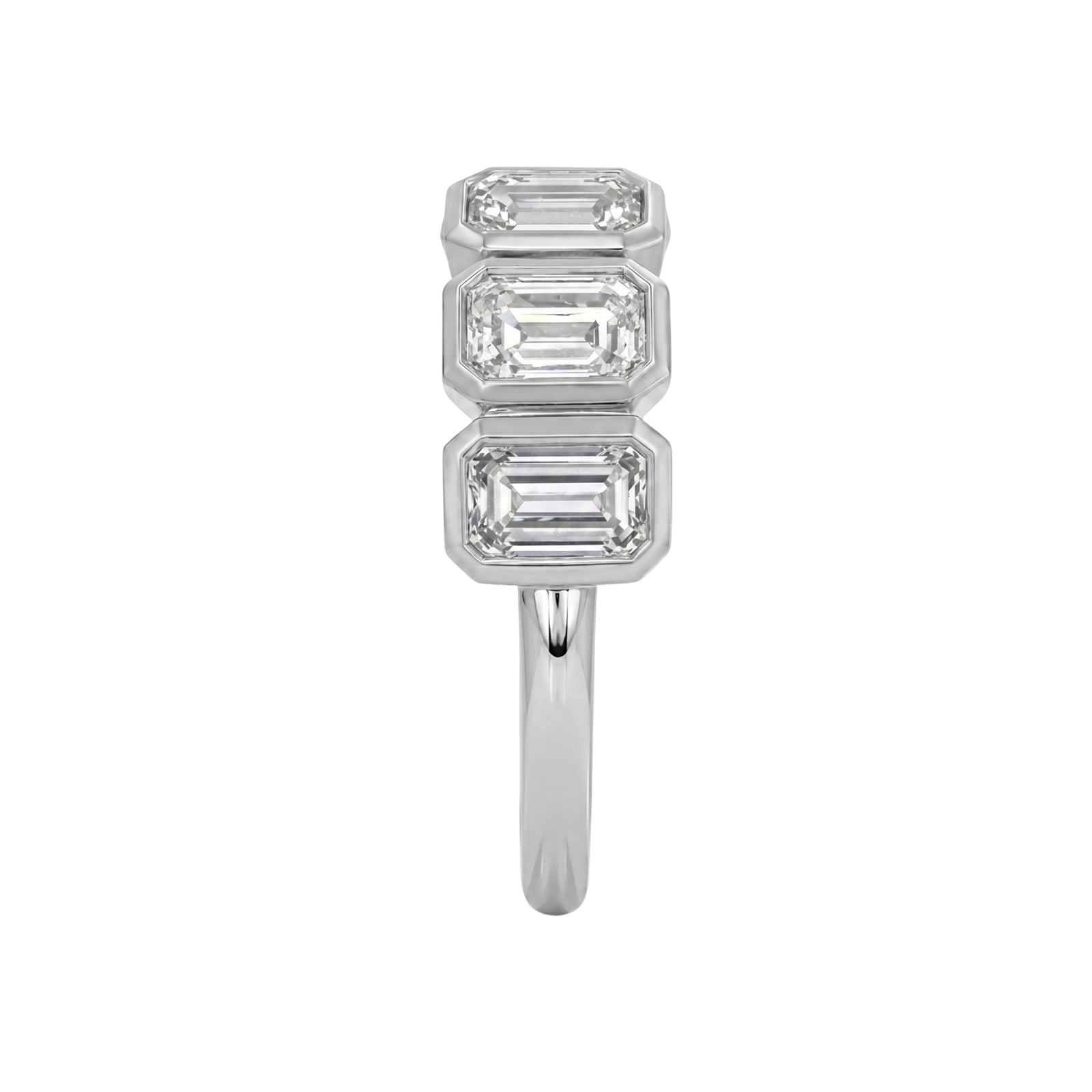 Venturant 3.00 Carat T.W. Emerald-cut Lab Grown Diamond (F/VS+) 14K Gold Bezel Set 5 Stone Band Ring