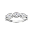 Venturant 3.00 Carat T.W. Oval-cut Lab Grown Diamond (F/VS+) 14K Gold Bezel Set 5 Stone Band Ring