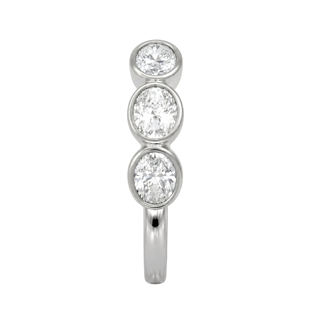 Venturant 3.00 Carat T.W. Oval-cut Lab Grown Diamond (F/VS+) 14K Gold Bezel Set 5 Stone Band Ring
