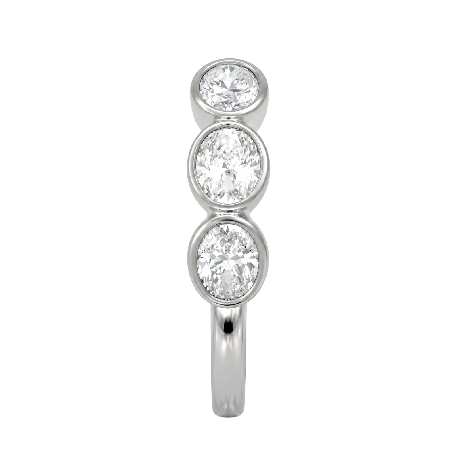 Venturant 3.00 Carat T.W. Oval-cut Lab Grown Diamond (F/VS+) 14K Gold Bezel Set 5 Stone Band Ring