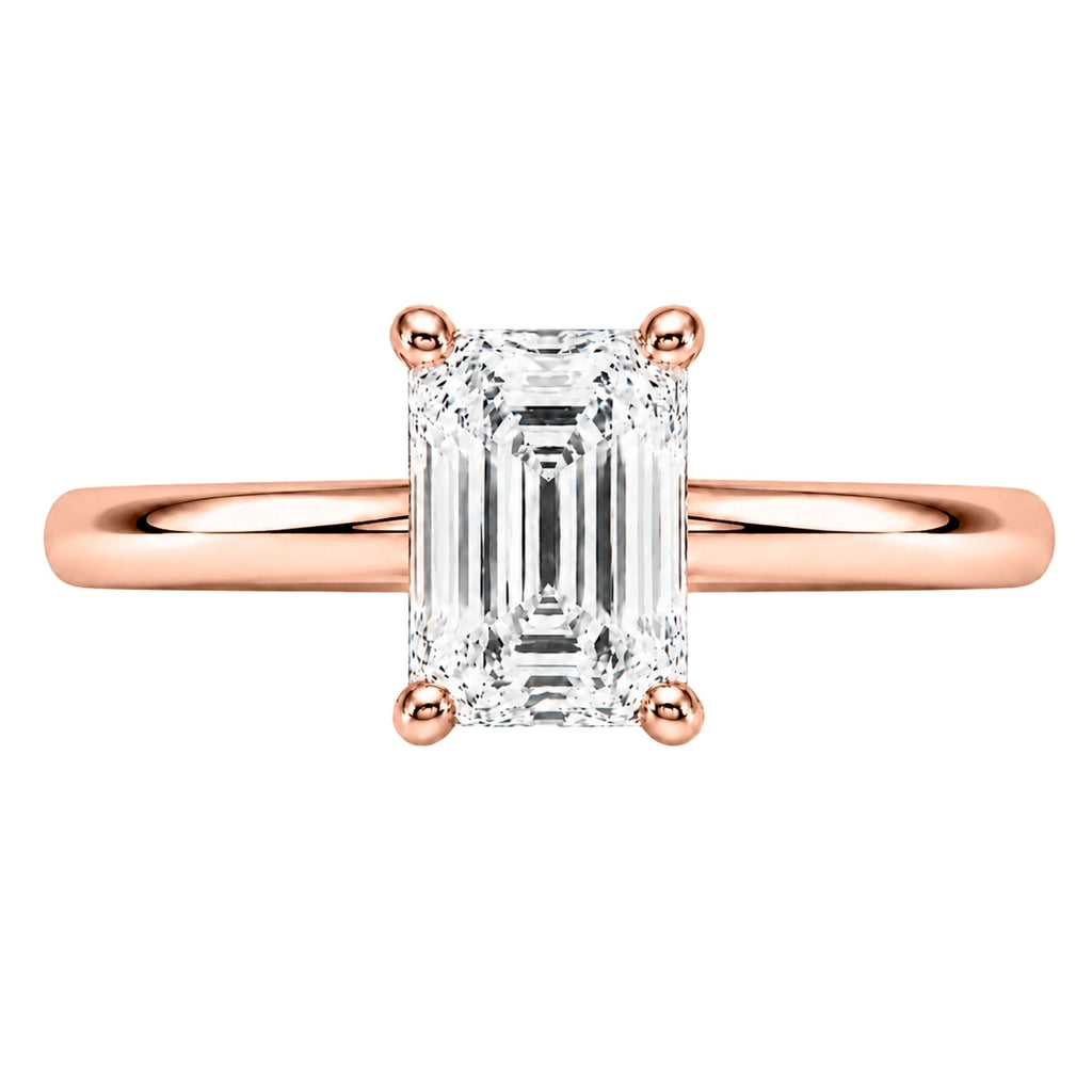 Venturant 1.00-6.00 Carat T.W. IGI certified Emerald-cut Lab Grown Diamond (D/VS+) 14K Gold Solitaire Ring