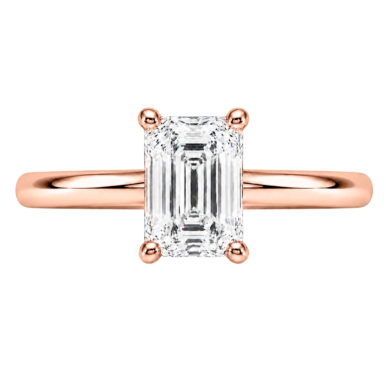 Venturant 1.00-6.00 Carat T.W. IGI certified Emerald-cut Lab Grown Diamond (D/VS+) 14K Gold Solitaire Ring