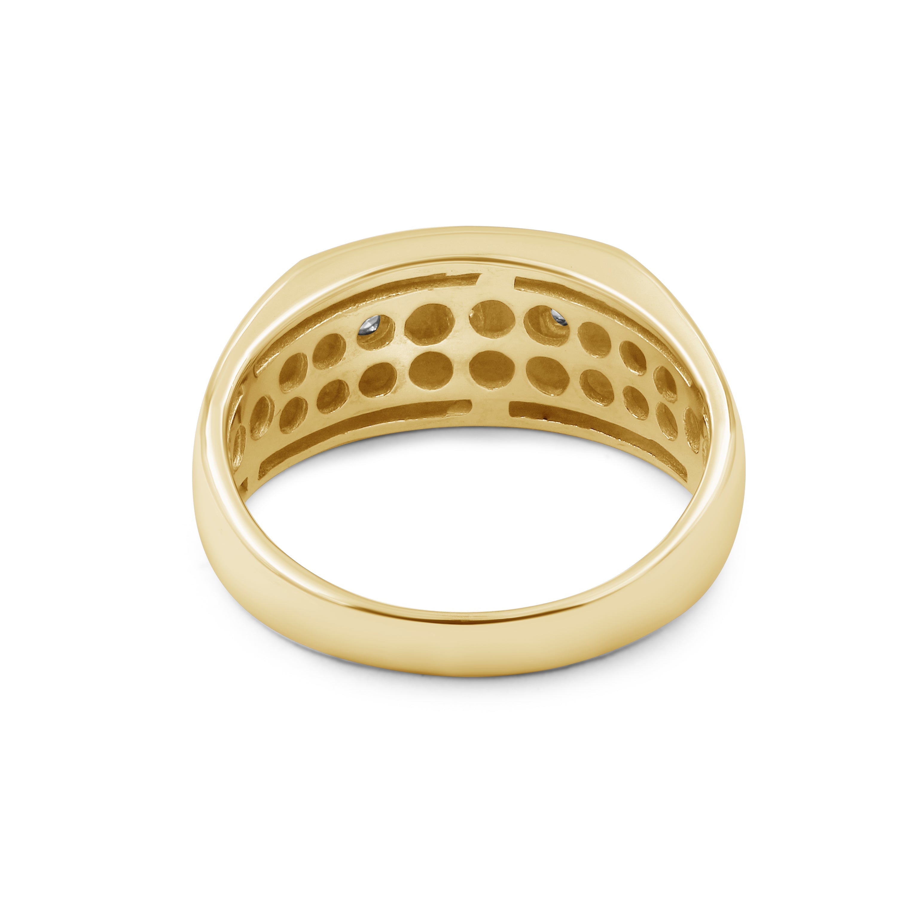 Venturant Lab Grown Diamond (F/VS+) 1.00 carat Round cut Sterling Silver Men's Ring - Sterling Silver | Gold over Silver