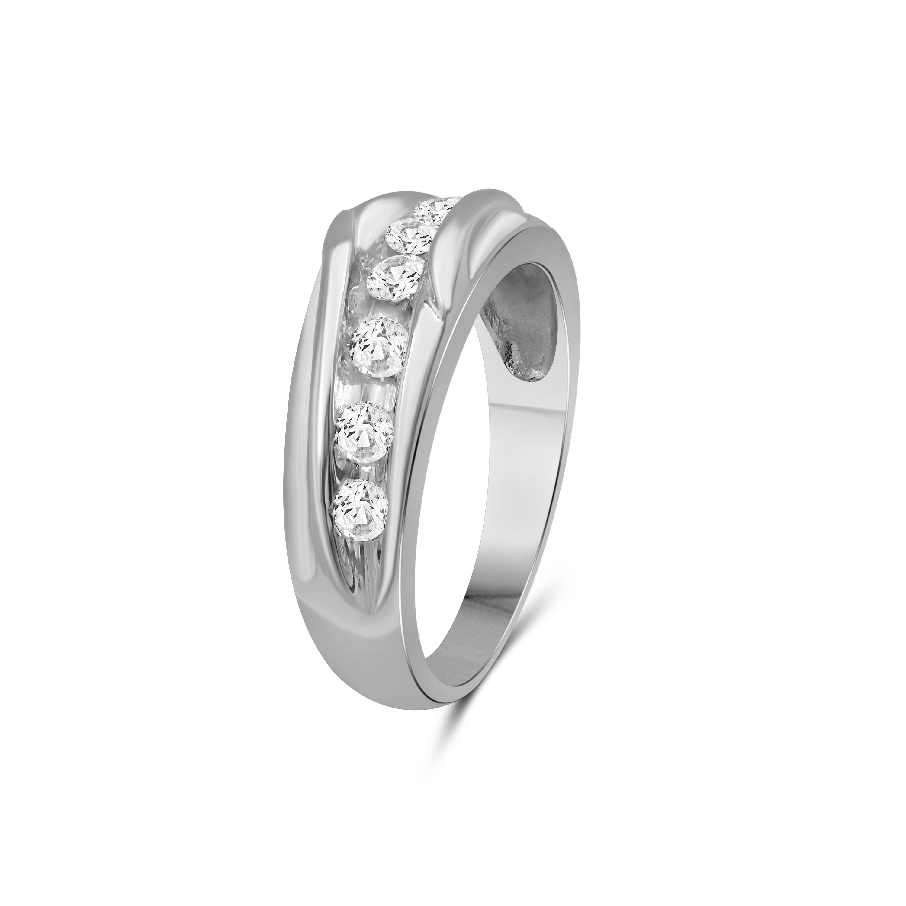 Venturant Lab Grown Diamond (F/VS+) 1.00 carat Round cut Sterling Silver Men's Ring - Sterling Silver | Gold over Silver