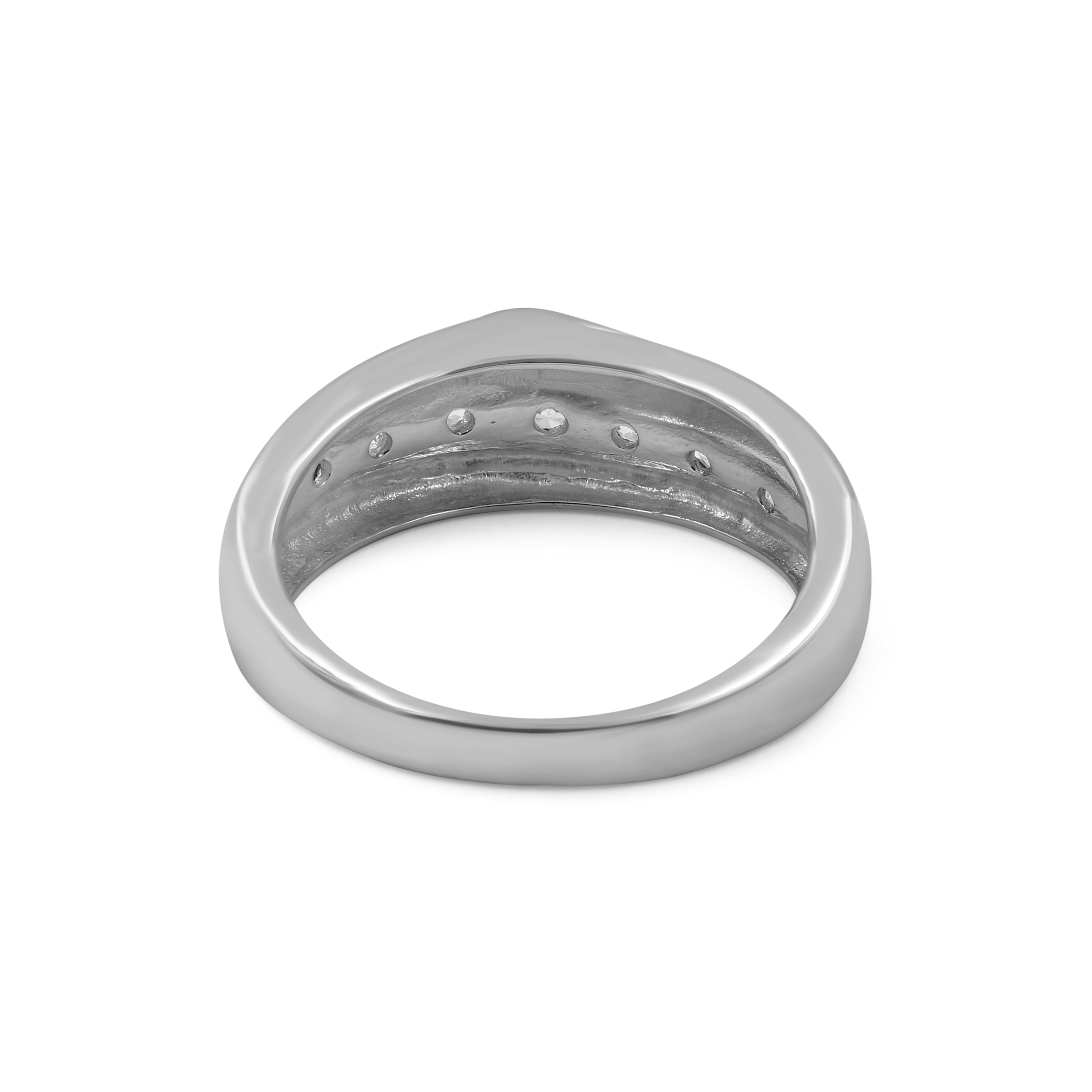 Venturant Lab Grown Diamond (F/VS+) 1.00 carat Round cut Sterling Silver Men's Ring - Sterling Silver | Gold over Silver