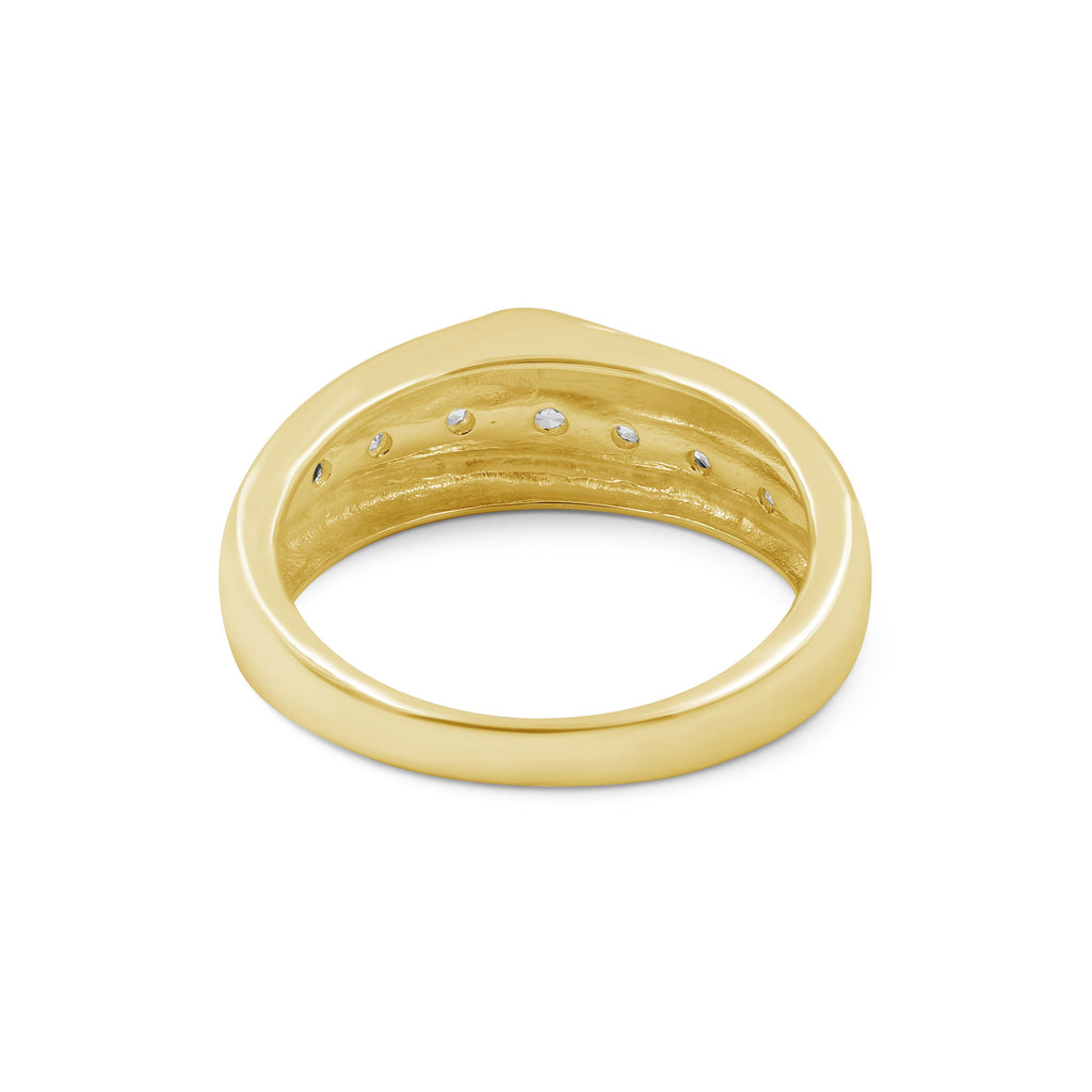Venturant Lab Grown Diamond (F/VS+) 1.00 carat Round cut Sterling Silver Men's Ring - Sterling Silver | Gold over Silver