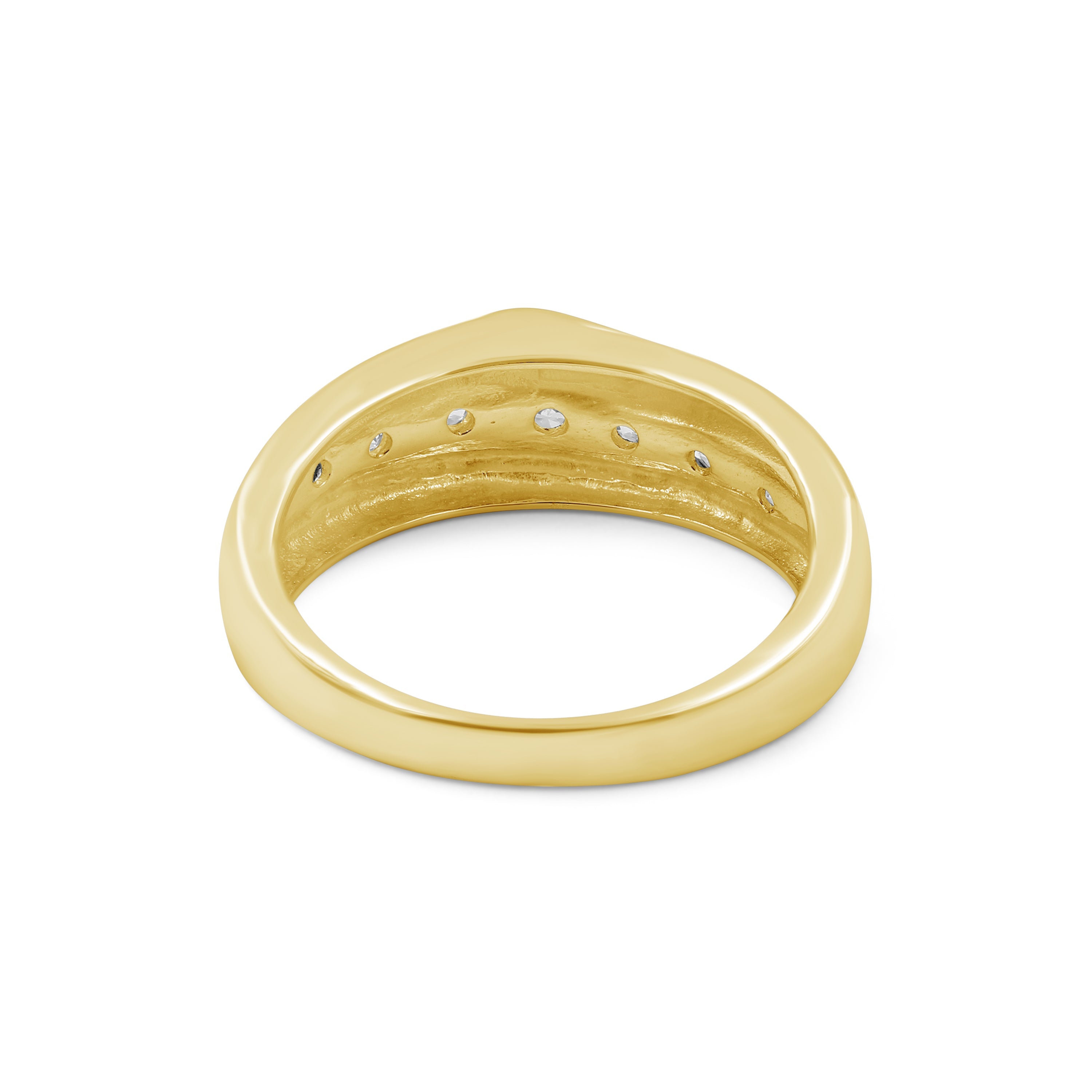 Venturant Lab Grown Diamond (F/VS+) 1.00 carat Round cut Sterling Silver Men's Ring - Sterling Silver | Gold over Silver